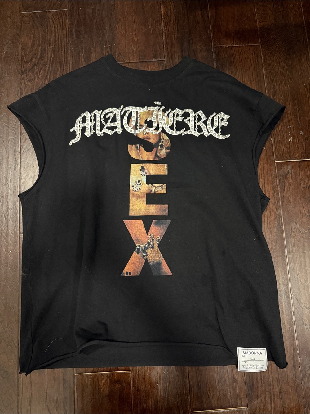 Black Graphic 'SEX' Logo Muscle Tee